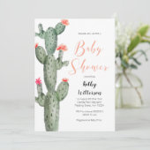 Invitation baby shower de cactus succulents florau (Debout devant)