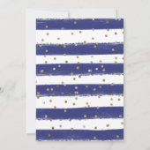 Invitation Baby shower de cadre bleu et marine Fleurs d'été (Dos)