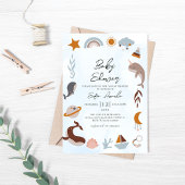 Invitation Baby shower de cadre Blue Sea Boho