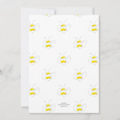 Invitation Baby shower de cadre de ruche d'aquarelle jaune (Dos)