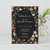 Invitation Baby shower de cadre floral aquarelle (Debout devant)