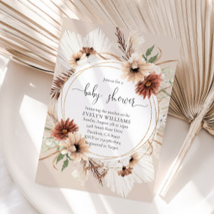 Invitation Baby shower de cadre floral Boho rustique