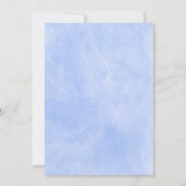 Invitation Baby shower de cadre géométrique Fleurs bleues (Dos)