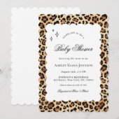 Invitation Baby shower de cadre massif Leopard Cheetah Print (Devant / Derrière)