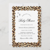 Invitation Baby shower de cadre massif Leopard Cheetah Print (Devant)