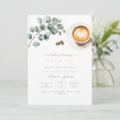 Invitation Baby shower de café (Debout devant)