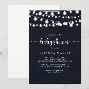 Invitation Baby shower de calligraphie à chaîne rustique