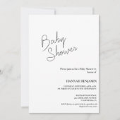 Invitation Baby shower de calligraphie manuscrite moderne (Devant)