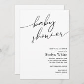 Invitation Baby shower de Calligraphie moderne (Devant / Derrière)