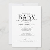 Invitation Baby shower de calligraphie simple (Devant)