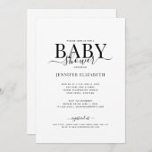 Invitation Baby shower de calligraphie simple (Devant / Derrière)