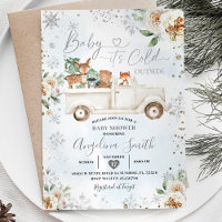 Baby shower de camion à flocons d'argent blanc Flo