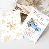 Invitation Baby shower de camion bleu d'hiver