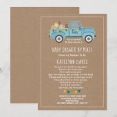 Invitation Baby shower De Camion Bleu Inspiré Par Carburant P (Devant / Derrière)