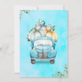 Invitation Baby shower de camion bleu petit Citrouille (Dos)