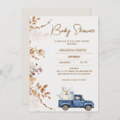 Invitation Baby shower de camion Brown Citrouille Beige (Devant / Derrière)