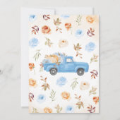 Invitation Baby shower de camion Citrouille bleu (Dos)