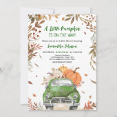 Invitation Baby shower de camion Citrouille de Green Fall (Devant)