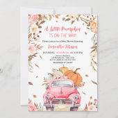 Invitation Baby shower de camion Citrouille de Pink Fall (Devant)