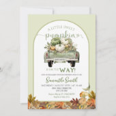 Invitation Baby shower de camion Citrouille Feuille Sage Gree (Devant)