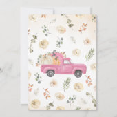 Invitation Baby shower de camion Citrouille rose (Dos)