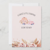 Invitation Baby shower de camion Citrouille rose Boho Automne (Dos)
