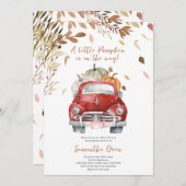 Invitation Baby shower de camion Citrouille rouge (Devant / Derrière)