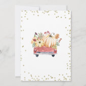 Invitation Baby shower de camion Citrouille rouge (Dos)