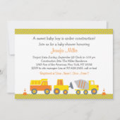 Invitation Baby shower de camion de construction (Devant)