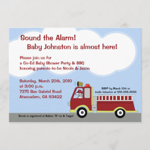 Invitation Baby shower de camion d'incendie FIreme