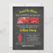 Invitation Baby shower de camion-feu (Devant)