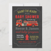 Invitation Baby shower de camion-feu | Camion-feu (Devant)
