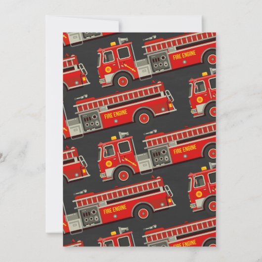Invitation Baby shower de camion-feu | Camion-feu (Dos)