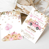Invitation Baby shower de camion rose citrouille