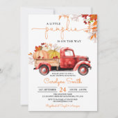 Invitation Baby shower de camion rouge de Little Citrouille F (Devant)