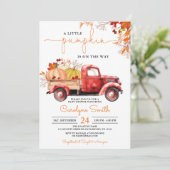 Invitation Baby shower de camion rouge de Little Citrouille F (Debout devant)
