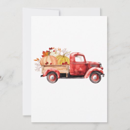 Invitation Baby shower de camion rouge de Little Citrouille F (Dos)