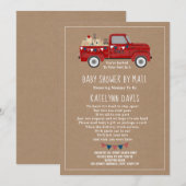 Invitation Baby shower De Camion Rouge Inspiré Carburant Par  (Devant / Derrière)