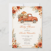 Invitation Baby Shower de camion rustique d'automne (Devant)