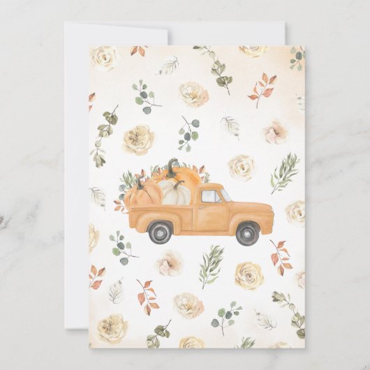 Invitation Baby shower de camions Citrouilles neutres selon l (Dos)