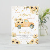 Invitation Baby shower de camions Sunflower (Debout devant)