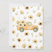 Invitation Baby shower de camions Sunflower (Dos)