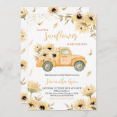 Invitation Baby shower de camions Sunflower (Devant / Derrière)