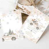 Invitation Baby shower de camions Woodland d'hiver