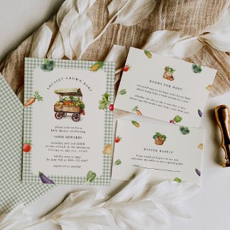 Invitation Baby shower de campagne du marché des fermiers cul