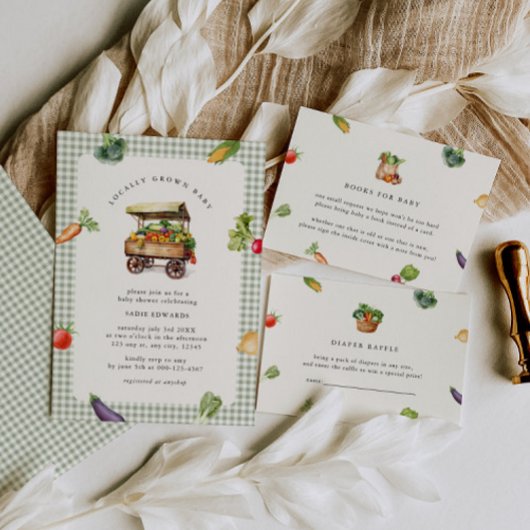 Invitation Baby shower de campagne du marché des fermiers cul