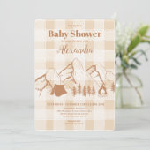 Invitation Baby shower de camping neutre (Debout devant)
