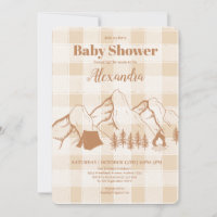 Invitation Baby shower de camping neutre