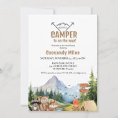 Invitation Baby shower de camping pour animaux rustiques en b (Devant)