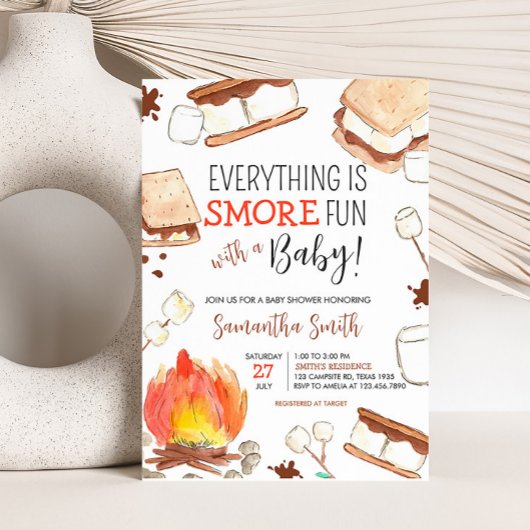 Invitation Baby shower de camping S'mores